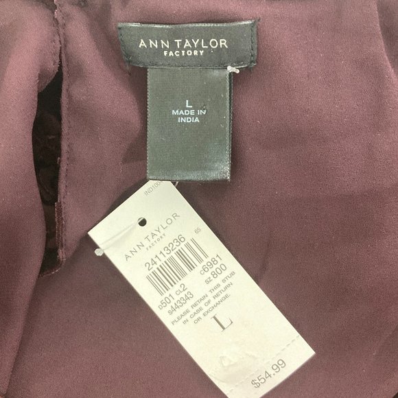 Ann Taylor Factory Burnout Velvet Layered Tank NWT Size L - Picture 6 of 6